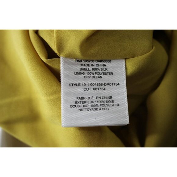 Joie Abiah Yellow Striped Plaid Silk Chiffon Tie-Front Tank Sheath Dress Size XS - Picture 6 of 7